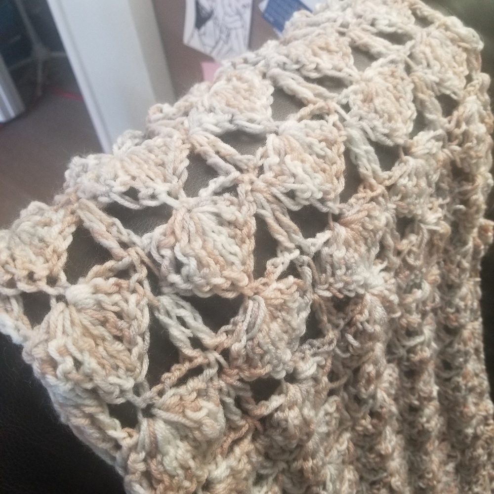 Hand crocheted shawl/scarf